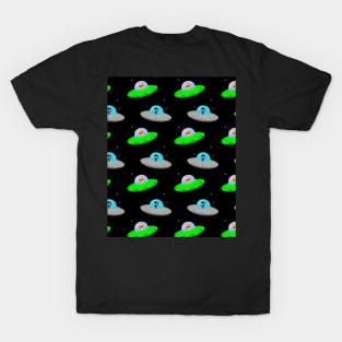 UFO Pattern Digital Art T-Shirt